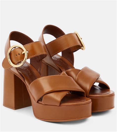 chloe lyna leather platform sandals.